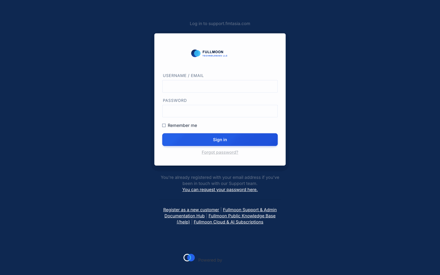 Portal Login, Self-Registration & Public Quick Links Screenshot